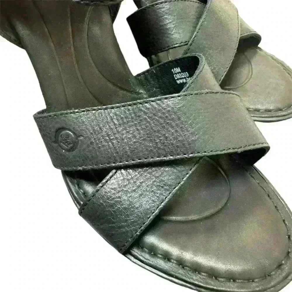 Born Hamada Wedge Sandal Leather Women Size 10 NEW